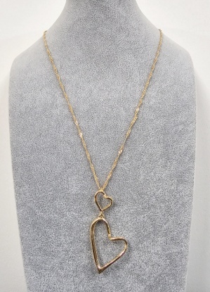 Long Two Heart Necklace